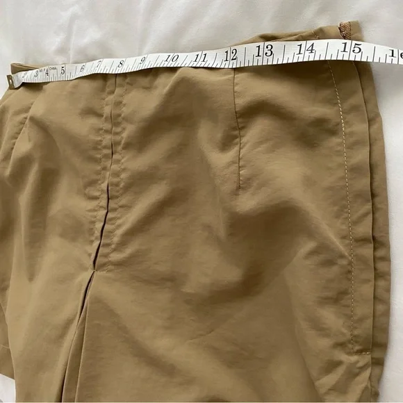 NWT Audrey Louise Reynolds Camel Italian Trench Pleat Sand Rain Shorts Beach L - Picture 8 of 10